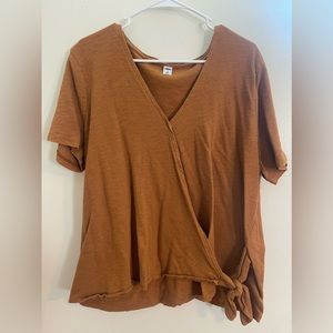 Brown wrap shirt 🤎